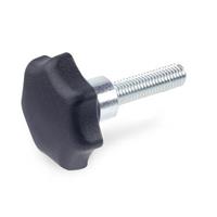 GN 6336.4 Star Knob Plastic with Protruding Steel Bushing